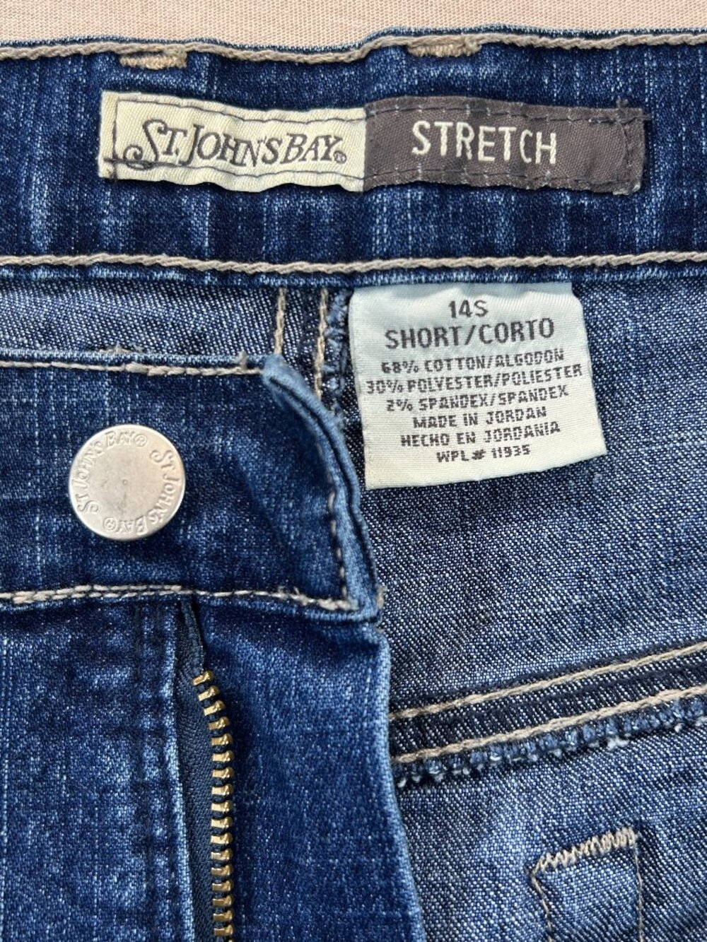 St Johns Bay Jeans Womens Size 14S Blue Denim High Rise Straight Stretch - Picture 6 of 13